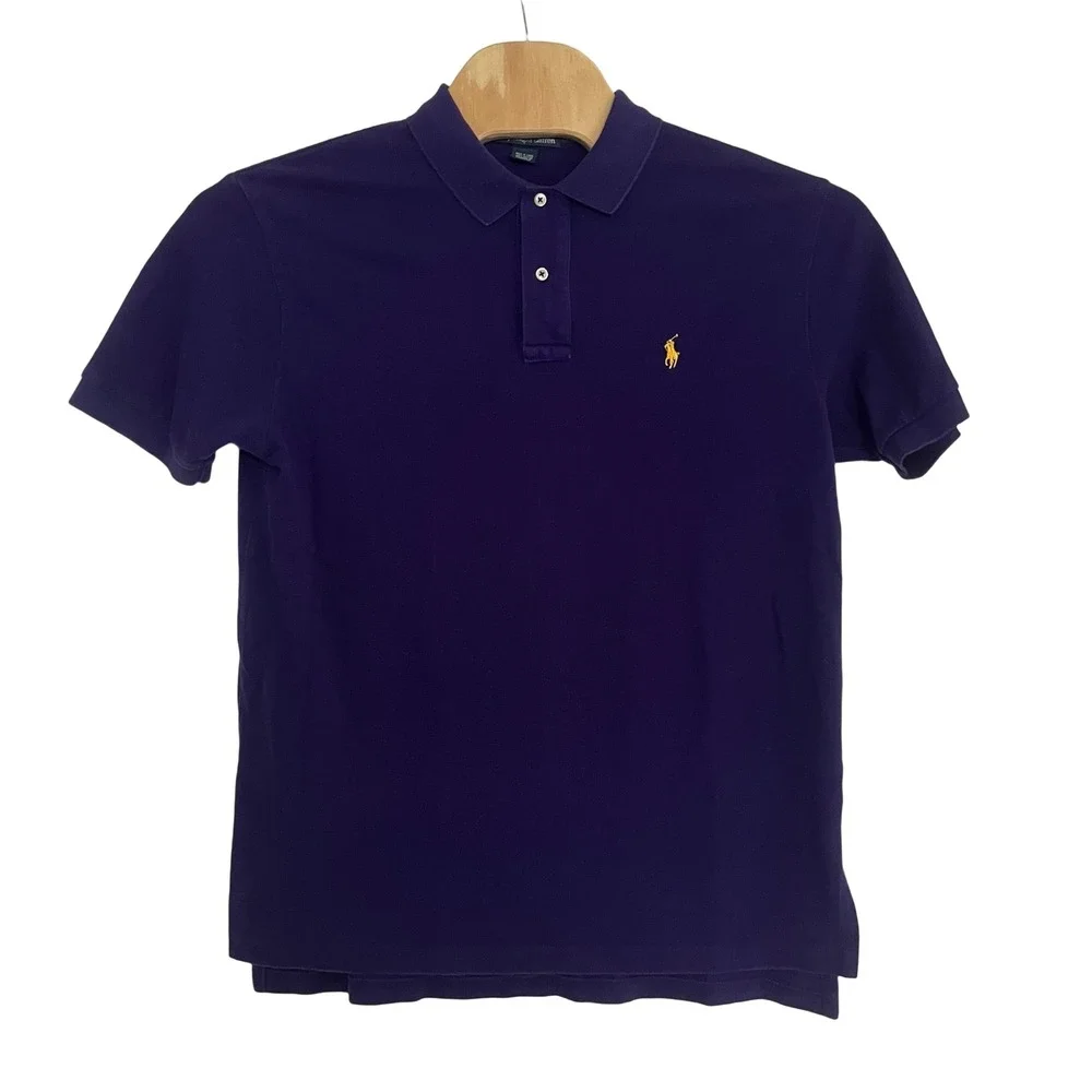 Polo Ralph Lauren Polo Shirt Mens Large Purple Short Sleeve Piqué Pony Logo